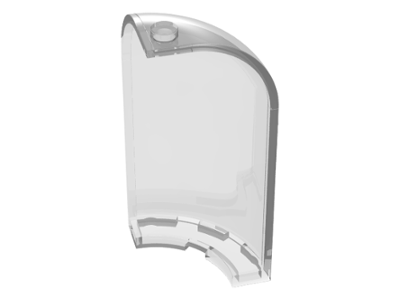 Panel 3 x 3 x 6 Corner Convex with Curved Top in Trans-Clear