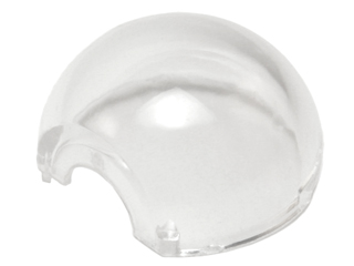 Dome Hemisphere 2 x 2 with Cutout in Trans-Clear