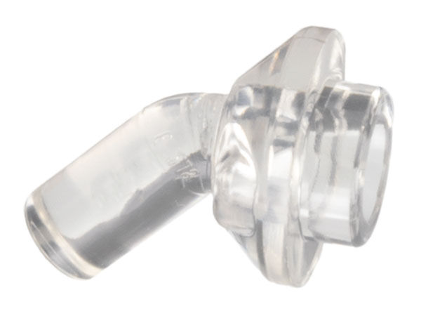 Bar, Angled with 1 x 1 Round Plate / Stud on End in Trans-Clear