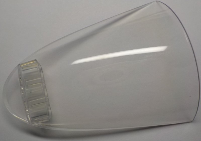 Windscreen, Motorcycle, 9 x 7 x 2 with 3L Beam on Underside in Trans-Clear