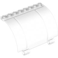 Panel 4 x 8 x 4 Quarter Circle with Axle Holes in Trans-Clear