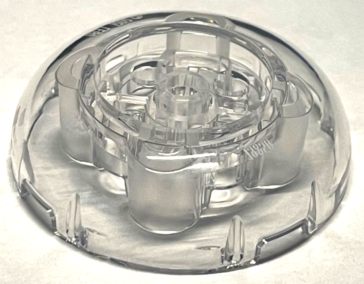 Brick Round 4 x 4 Dome Top with Round 2 x 2 Recessed, 4 Studs in Trans-Clear