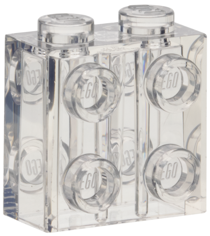 Brick Special 1 x 2 x 1 2/3 with 8 Studs on 2 Sides in Trans-Clear