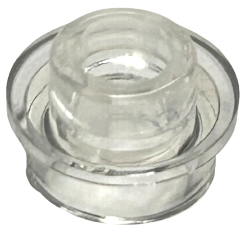 Plate Round 1 x 1 with Open Stud in Trans-Clear