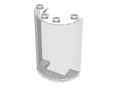 Cylinder Half 2 x 4 x 5 with 1 x 2 cutout in Trans-Clear