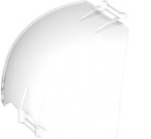 Panel Curved, Quarter, with Bars at Each End in Trans-Clear