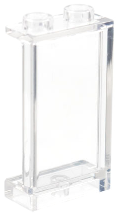 Panel 1 x 2 x 3 [Side Supports / Hollow Studs] in Trans-Clear