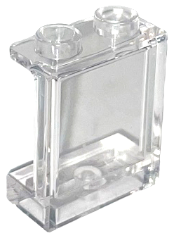 Panel 1 x 2 x 2 [Side Supports / Hollow Studs] in Trans-Clear