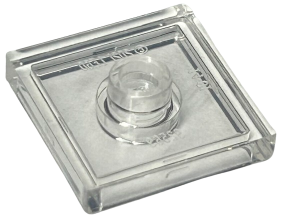 Plate Special 2 x 2 with Groove and Center Stud (Jumper) in Trans-Clear