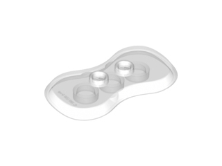 Plate Special 2 x 4 with 2 Studs and Curved Sides (Minifig Stand) in Trans-Clear