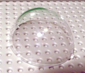Windscreen 8 x 4 2/3 x 3 2/3 Quarter Sphere (Inner) with Pins in Trans-Clear