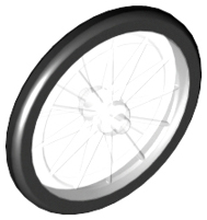 Wheel Bicycle, Fixed Black Tire in Trans-Clear