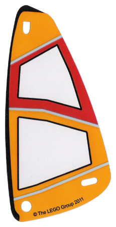 Sail, Windsurfer, 6 x 12 Triangle, with Orange and Red Print in Trans-Clear