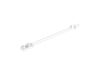 Bar 1 x 12 with 1 x 2 Plate End with Hollow Studs and 1 x 1 Round Plate End in Trans-Clear