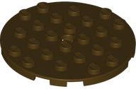 Plate Round 6 x 6 with Hole in Dark Brown