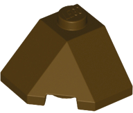 Brick Wedged, Sloped 45° 2 x 2 Corner in Dark Brown