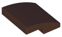 Brick Curved 2 x 2 x 2/3 in Dark Brown