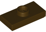 Plate Special 1 x 2 with 1 Stud with Groove and Inside Stud Holder (Jumper) in Dark Brown