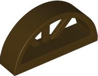 Window 1 x 4 x 1 2/3 with Spoked Rounded Top in Dark Brown