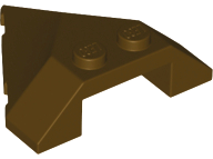 Brick Wedged, Sloped 4 x 4 Pointed in Dark Brown