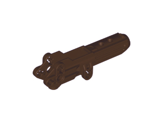 Large Figure Weapon Gun, Body with Hole on Side in Dark Brown