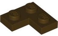 Plate 2 x 2 Corner in Dark Brown