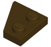 Wedge Plate 2 x 2 Right in Dark Brown