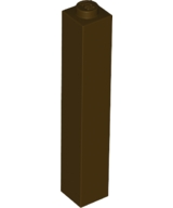 Brick 1 x 1 x 5 with Solid Stud in Dark Brown