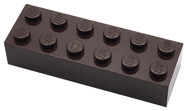 Brick 2 x 6 in Dark Brown