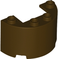 Cylinder Half 2 x 4 x 2 with 1 x 2 Cutout in Dark Brown