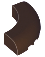 Brick Round Corner 5 x 5 x 1 Curved, Bottom Cut Outs, No Studs, 7 Bottom Tubes in Dark Brown