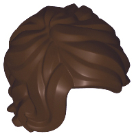 Hair Tousled Mid-Length with Side Part in Dark Brown