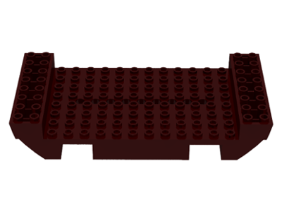 Boat Hull Section, Large Middle 8 x 16 x 2 1/3 with 8 or 9 Holes in Dark Brown