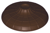 Hat Conical Asian with Raised Center in Dark Brown