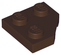 Wedge Plate 2 x 2 Cut Corner in Dark Brown