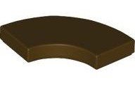Tile 2 x 2 Curved, Macaroni in Dark Brown