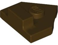 Plate Special 2 x 2 Wedge, Center Stud, 1 x 1/2 Raised Tab in Dark Brown