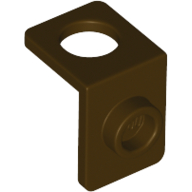 Minifig Neckwear Bracket [One Stud] - Reinforced in Dark Brown