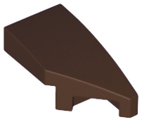 Brick Wedged, Curved 2 x 1 with Stud Notch Right in Dark Brown