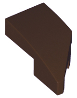 Brick Wedged, Curved 2 x 1 with Stud Notch Left in Dark Brown