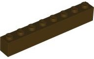 Brick 1 x 8 in Dark Brown