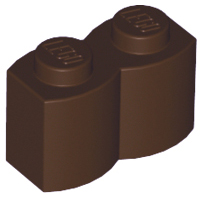 Brick Special 1 x 2 Palisade [aka Log] in Dark Brown