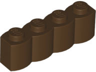 Brick Special 1 x 4 Palisade [aka Log] in Dark Brown