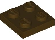Plate 2 x 2 in Dark Brown