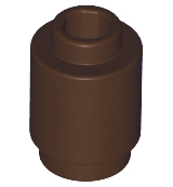Brick Round 1 x 1 Open Stud in Dark Brown