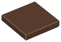 Tile 2 x 2 with Groove in Dark Brown