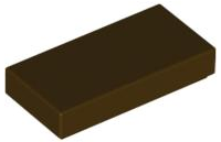 Tile 1 x 2 with Groove in Dark Brown