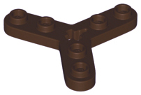 Technic Plate Rotor 3 Blade with Smooth Ends, 6 Studs, 1 Bottom Ridge (Propeller) in Dark Brown