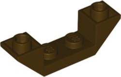 Brick Sloped Inverted 45° 4 x 1 Double with 1 x 2 Recessed in Dark Brown