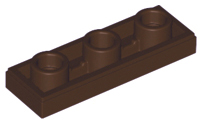 Tile Special 1 x 3 Inverted with Center Hole in Dark Brown